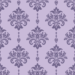 Elegant damask seamless pattern vector background.