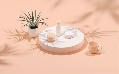 Minimalist Still Life of Skincare Products