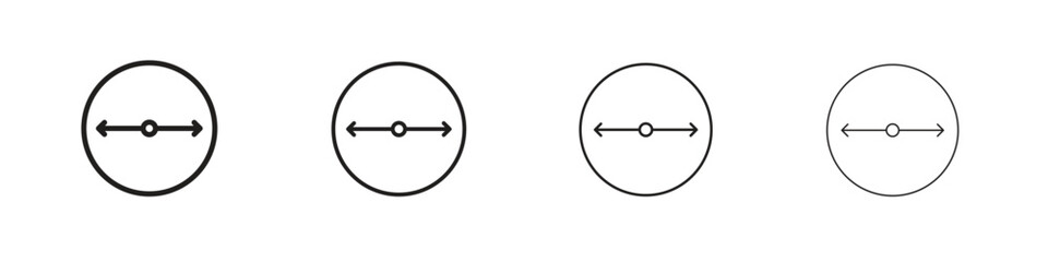 Diameter icon outline vector sign, linear style pictogram.