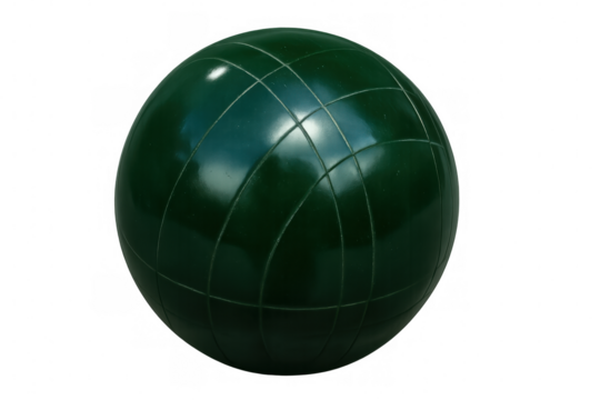 Shiny green bocce ball isolated on transparent background, perfect for compositing and game visuals