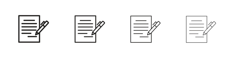 Contract icon outline vector sign, linear style pictogram.