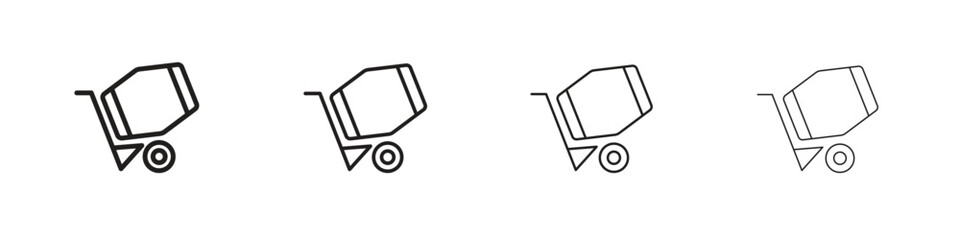 cement mixers icon outline vector sign, linear style pictogram.