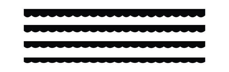 Scalloped edge borders and dividers. Simple scalloped border