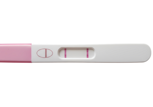 Positive Pregnancy Test Result Two Lines Indicate Pregnancy on transparent background