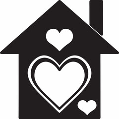 House and hearts transparent vector illustration