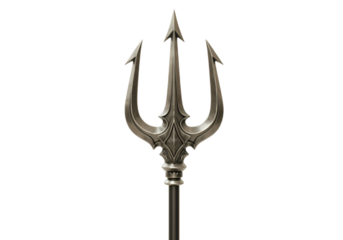 Ornate Trident A Pixelated Relic on transparent background