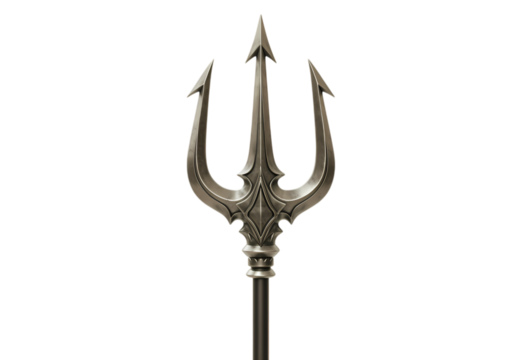 Ornate Trident A Pixelated Relic on transparent background