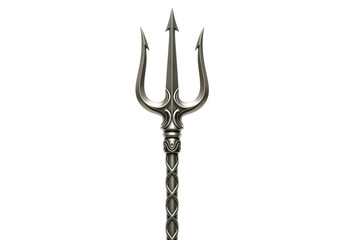 A Gleaming Trident Symbol of Power and the Sea on transparent background