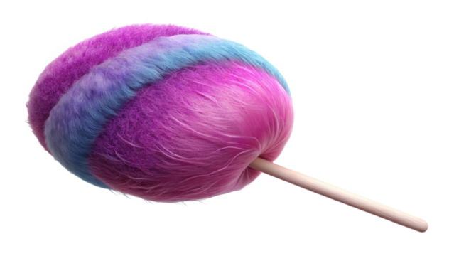 Colorful swirled lollipop on a white stick against a black background - Powered by Adobe