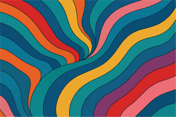 Obraz premium Colorful and Abstract Wavy Patterns Modern and Retro Designs