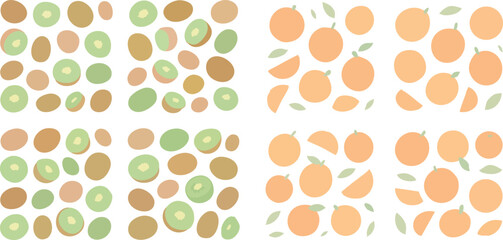 Kiwi and Orange Fruit Pattern.