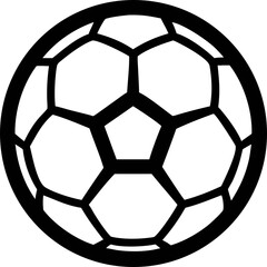 Fototapeta premium Football or soccer ball icon in outline style, ideal for sports branding, team logos, UI design, and fan merchandise graphics.