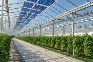 Modern Solar-Powered Vegetable Greenhouse for Sustainable Farming