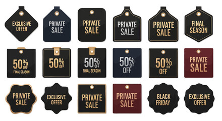 Discover exclusive sale tags and 50% off discounts, perfect for creating stunning retail promotions and driving customer engagement with a modern silhouette