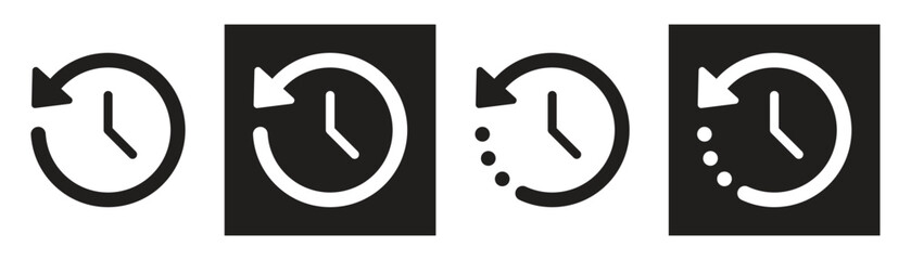 Set of circular arrow icons with refresh, recovery, and loading concepts isolated on a white background. Vector illustration