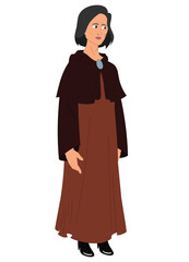 Beautiful modern Woman in Brown Dress 