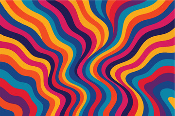Obraz premium Colorful and Abstract Wavy Patterns Modern and Retro Designs