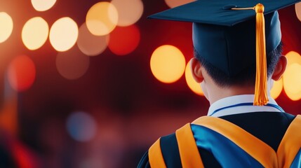 Celebrating educational achievements at a graduation ceremony in the evening