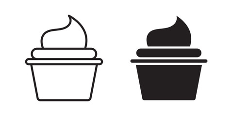Frozen yogurt icon Quality design element. Vector illustration on white background in stroke or fill.