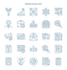 Recruitment stroke icon. Recruitment line icon set. editable stroke icon pack