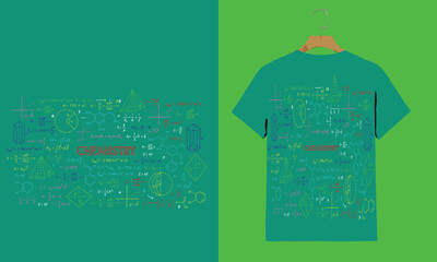 "Colorful Chemistry Formulas and Diagrams – Science T-Shirt Design"

