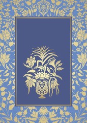 wedding card design, paisley floral pattern , India	