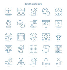 Strategic Consulting stroke icon. Strategic Consulting line icon set. editable stroke icon pack