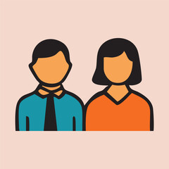 Minimalist Business Team Icon – Corporate Collaboration Concept