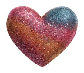Sparkling heart decoration craft event isolated on transparent background, png