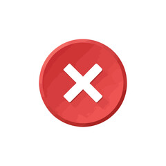 Red cancel icon with white cross – error, close, or wrong symbol for app, UI, and alert notifications