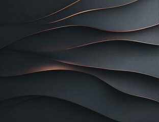 Dark, wavy, layered design with copper accents