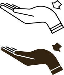 Wrist Icons. Black And White Vector Illustration. Part Of the Human Arm Connecting the Forearm And the Hand. Concept Anatomy.
