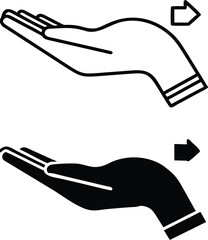 Wrist Icons. Black And White Vector Illustration. Part Of the Human Arm Connecting the Forearm And the Hand. Concept Anatomy.