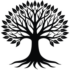 Tree vector silhouette Single collection 