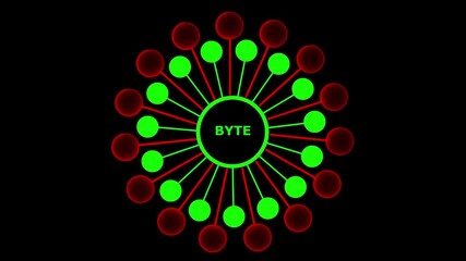 Abstract Data Visualization Byte Concept Digital Network Connection Graphic Design Element Modern - Powered by Adobe