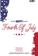 Happy 4th of July USA Independence Day Typography Lettering USA Abstract Flag Template