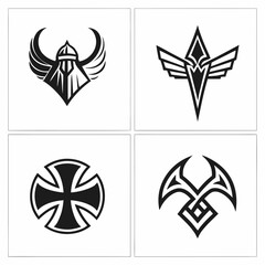 Fototapeta premium black and white icons set
