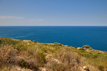View of the Mediterranean Sea from Sant Antoni cape viewpoint