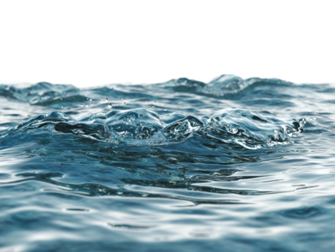 Rippling water action natural high-quality peaceful environment isolated on transparent background, png