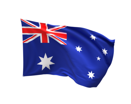 Australian Flag: A striking image captures the Australian flag in full display, its vibrant colors and iconic design billowing gracefully.