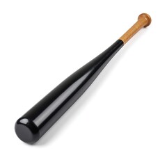 Black baseball bat on white background