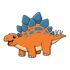 Obraz premium Friendly Orange Stegosaurus with Blue Spikes