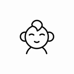 baby boy head icon sign vector