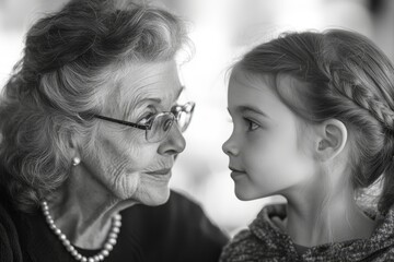 Grandmother spending time with her granddaughter, reflecting the joy and connection shared between generations, Generative AI