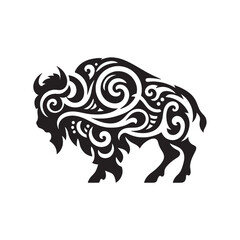 Minimalist American Bison SVG Silhouette with Clean Solid Lines for Cricut Projects Stickers Shirts Decals and Laser Cutting