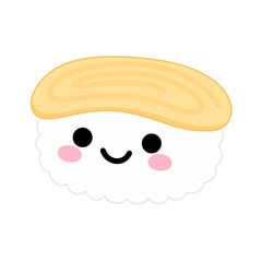Happy Tamago Nigiri Sushi Cartoon