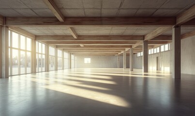 Interior of an empty room with a neutral background, 3D rendered to emphasize the potential for customization, Generative AI