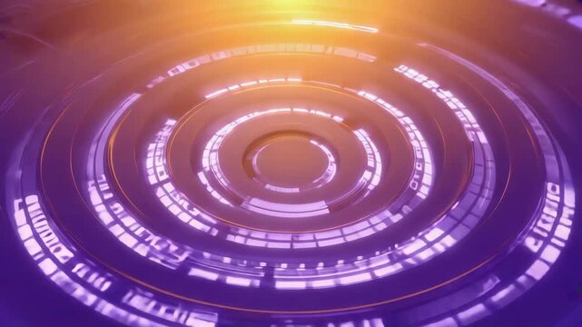 Futuristic Rotating Audio Equalizer Circle with Glow