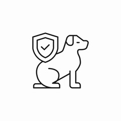 dog shield check icon sign vector