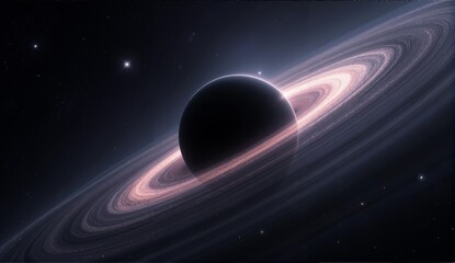 Artistic depiction of a black hole's event horizon featuring a swirling, luminous accretion disk and distorted starlight through gravitational lensi, ultra detailed, 8k resolution, HDR, professional